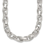 Sterling Silver Polished Double Twisted Link 18 inch Necklace