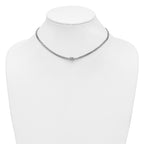 Sterling Silver RH-plat Pol. 2-Strand Knot w/2in ext. Necklace