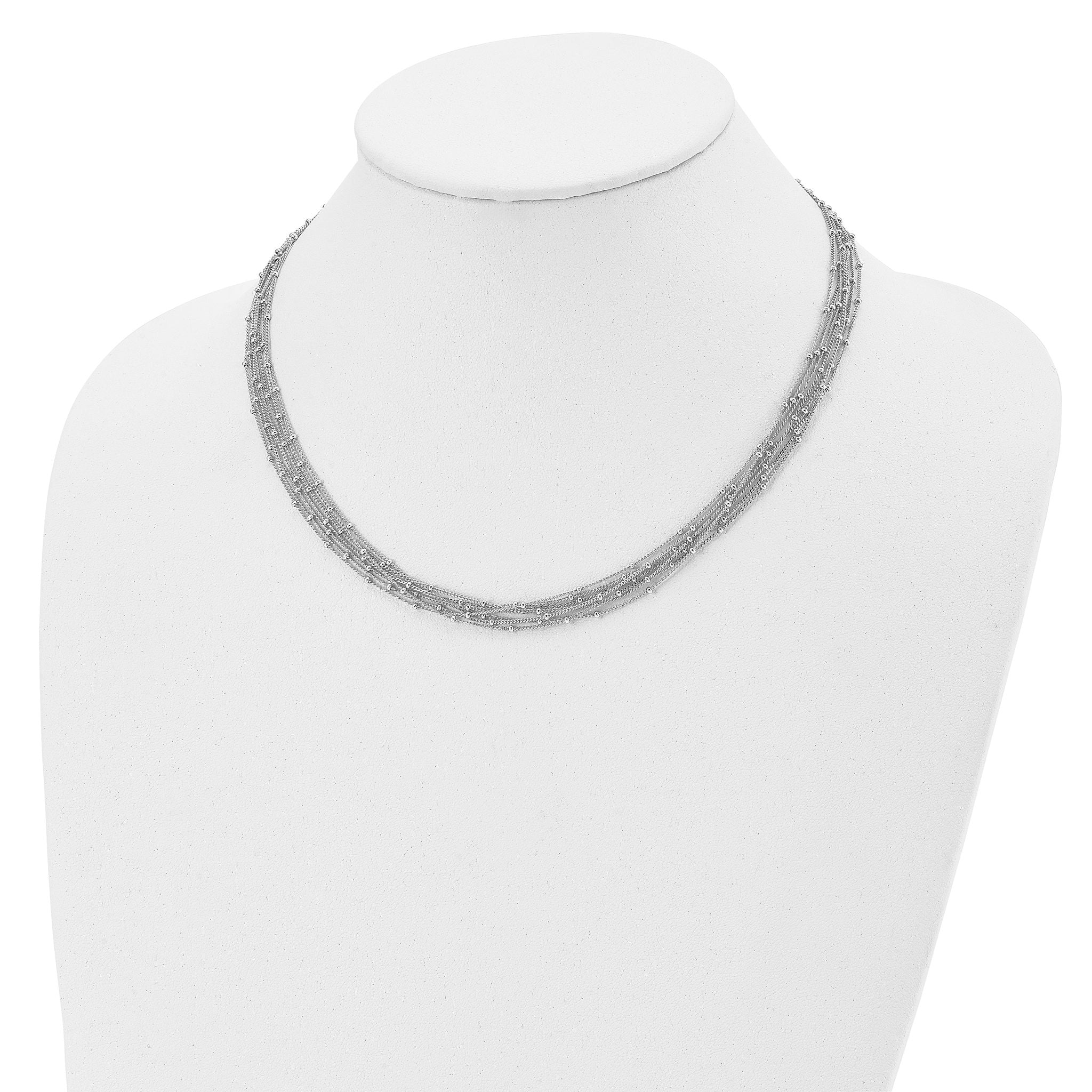 Sterling Silver Seven Strand Beaded Necklace Secondary image