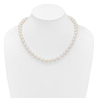 14k Polished 9-10mm Round White Akoya Saltwater Cultured Pearl 18 inch Necklace