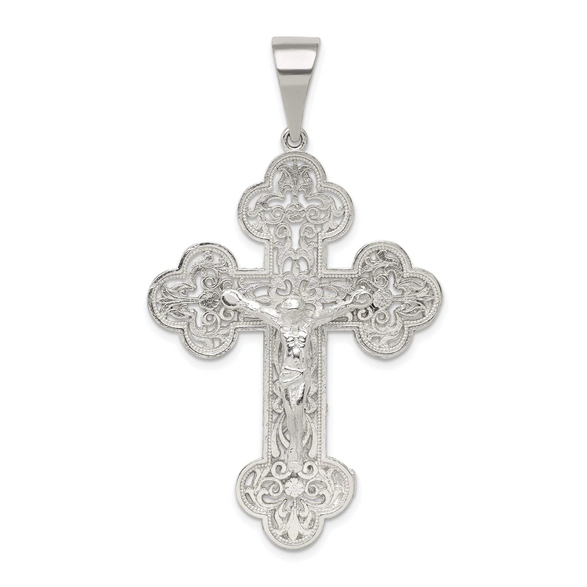 Sterling Silver Polished Crucifix Pendant Main image
