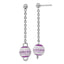 Stainless Steel Polished Diamond-cut Drop Dangle Earrings for Women