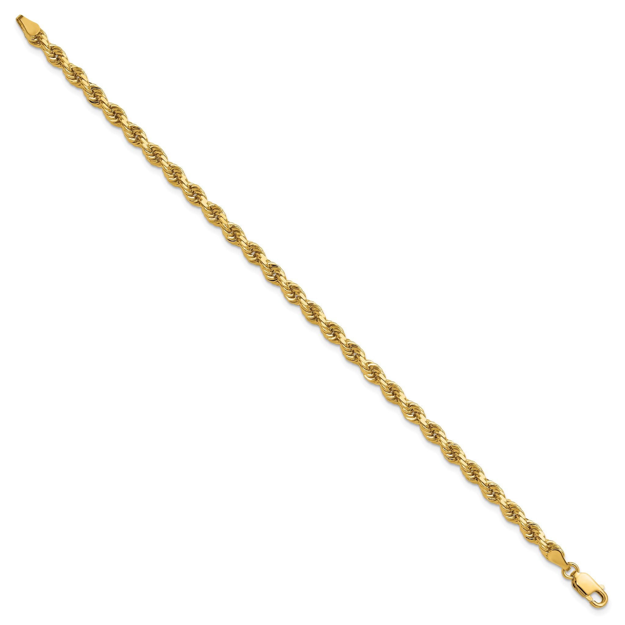 14K 7 inch 4mm Diamond-cut Rope with Lobster Clasp Chain Secondary image
