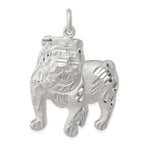 Sterling Silver 925 Bulldog Charm with Anti-Tarnish Solid Cast Design for Men