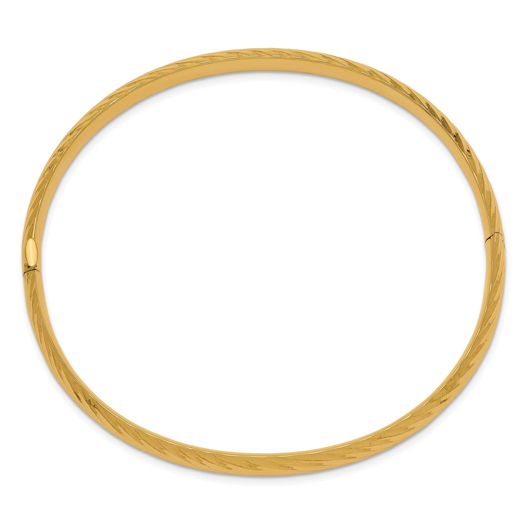 14k 4/16 Textured Hinged Bangle Secondary image