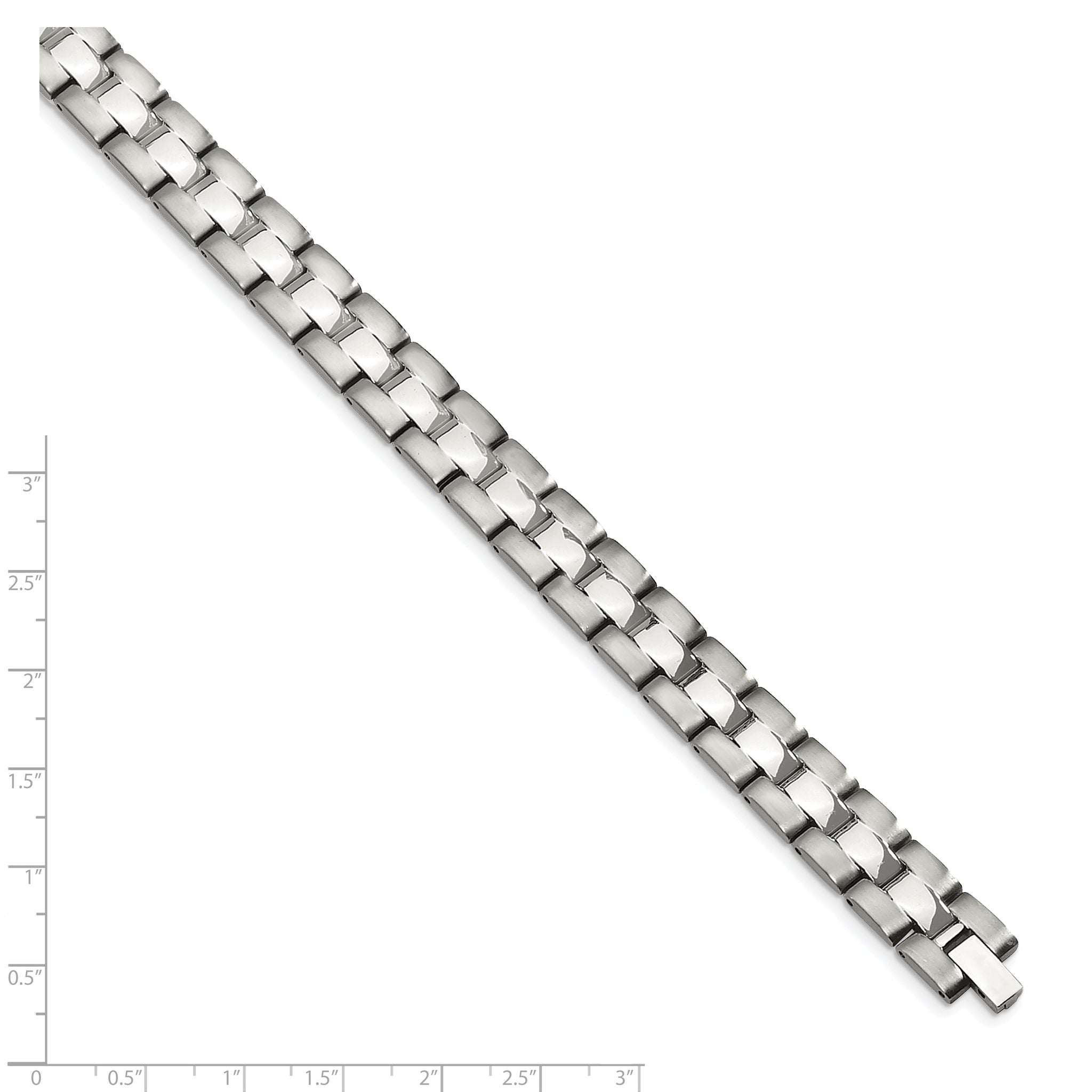 Stainless Steel Brushed and Polished Link Bracelet for Men