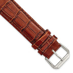 Havana Crocodile-Grain Leather Watch Band, 10mm