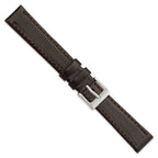Genuine Calf Leather Watch Band in Dark Brown, 18mm