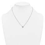 14k White Gold 1 carat Certified Lab Grown Diamond VS+ F+ Heart Complete 18 inch Bezel Set Solitaire Necklace