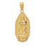 14K Gold Our Lady of Guadalupe Engraved Oval Pendant Polished, Solid, Elegant