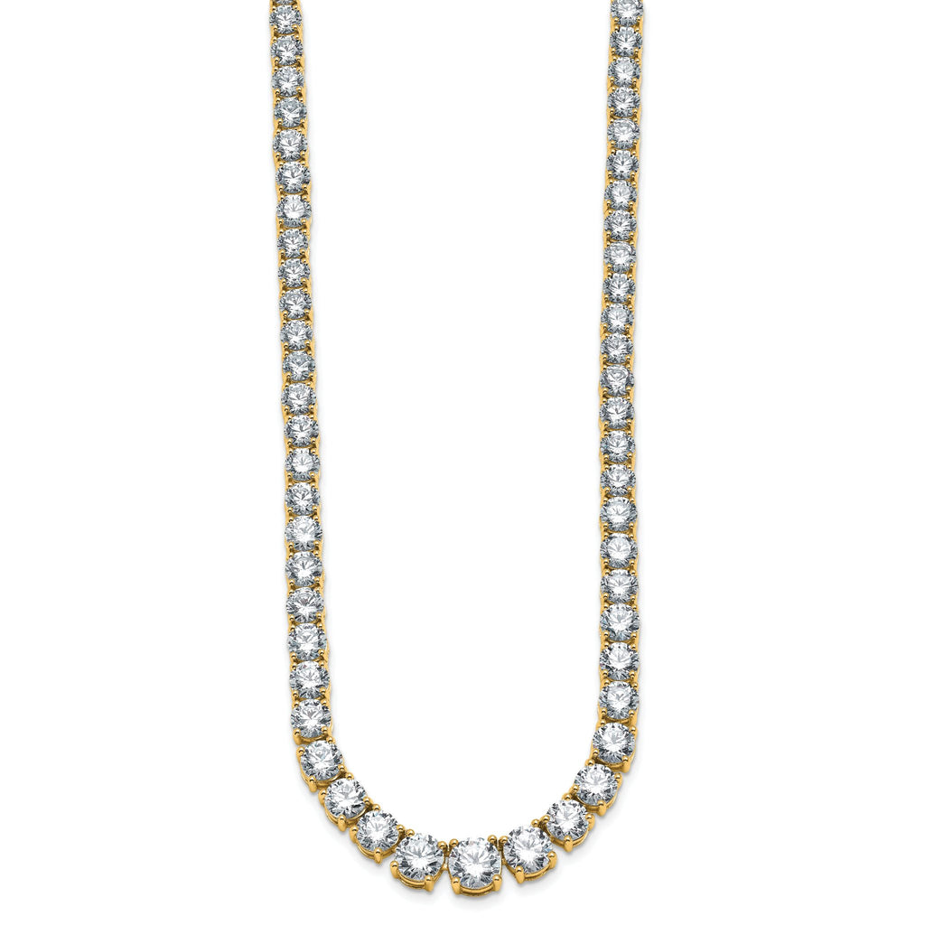 14k 40 3/8 carat Lab Grown Diamond VS+ F+ Complete Round 20 inch Graduated Tennis Necklace
