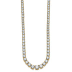 14k 40 3/8 carat Lab Grown Diamond VS+ F+ Complete Round 20 inch Graduated Tennis Necklace