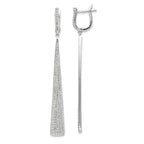 Sterling Shimmer Sterling Silver Rhodium-plated 228 Stone Pavâ CZ Triangle Dangle Hinged Post Earrings