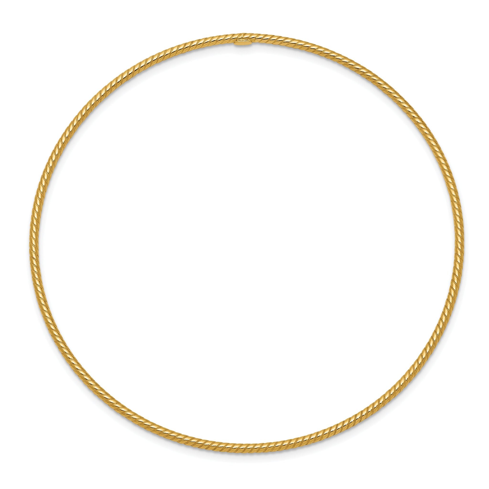 14K Gold Textured Slip-On Bangle Bracelet with Chic Elegance for Women Secondary image