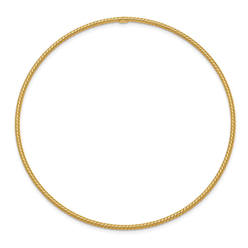 14K Gold Textured Slip-On Bangle Bracelet with Chic Elegance for Women