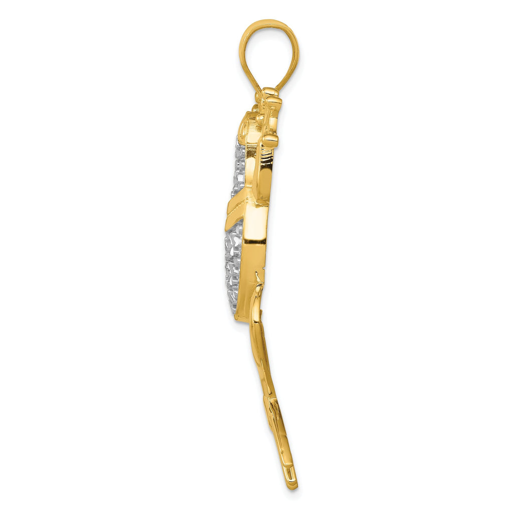 14K Gold & Rhodium Frog Pendant with Diamond-Cut Detailing  MenÃÂ¢Ã¢âÂ¬Ã¢âÂ¢s Bold Design
