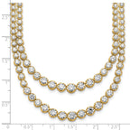 14k 14 3/8 carat Certified Lab Grown Diamond VS+ F+ Complete 16 inch Graduated Layered Tennis Necklace