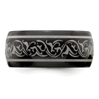 Titanium Wedding Band with Laser Pattern Engravable Gift