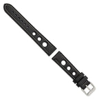 Grand Prix Leather Watch Band in Black, 18mm