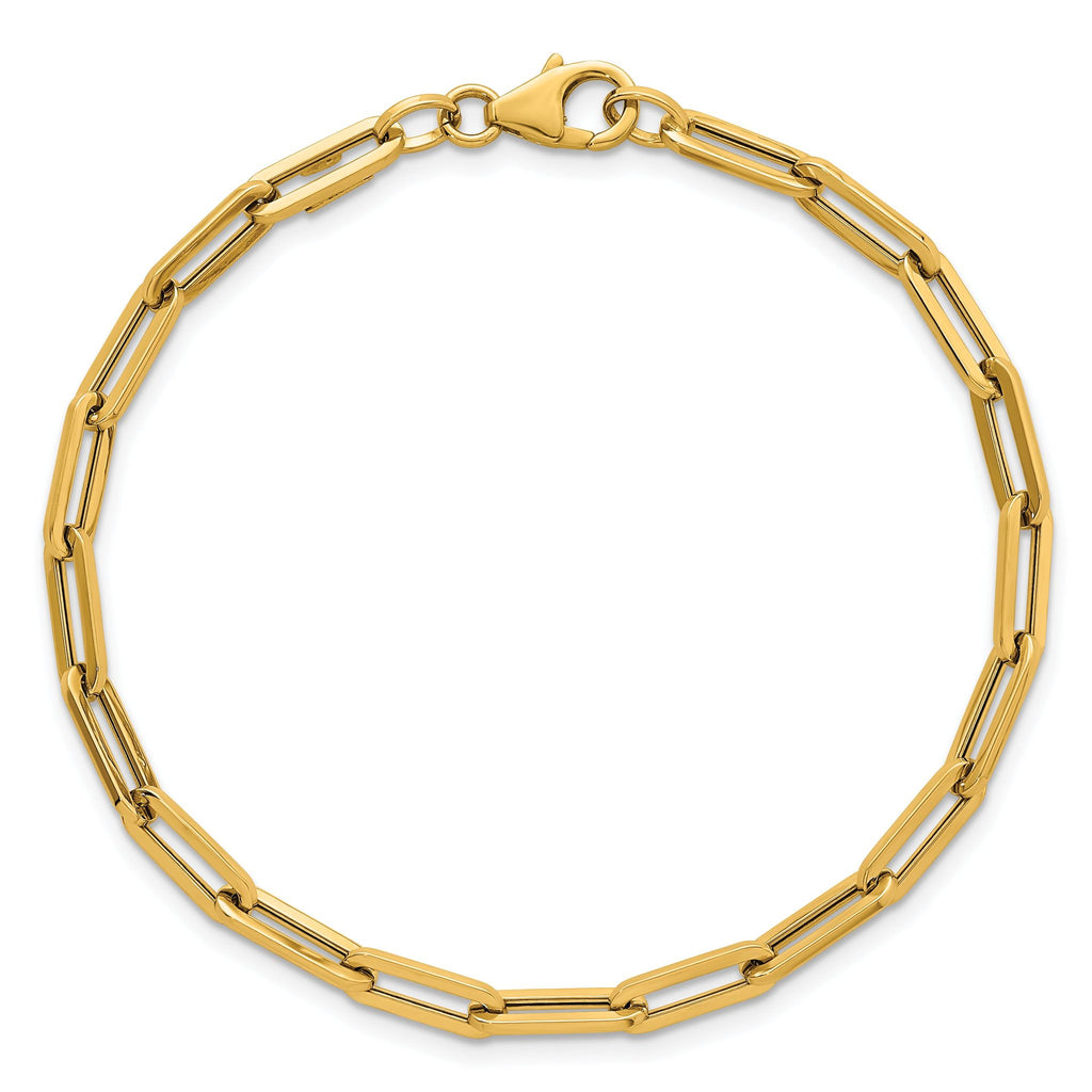 14k Polished 4mm Paperclip Link 7.5 inch Bracelet