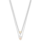 Sterling Silver RH-pltd Gold and Rose-tone Sun Moon Star Necklace