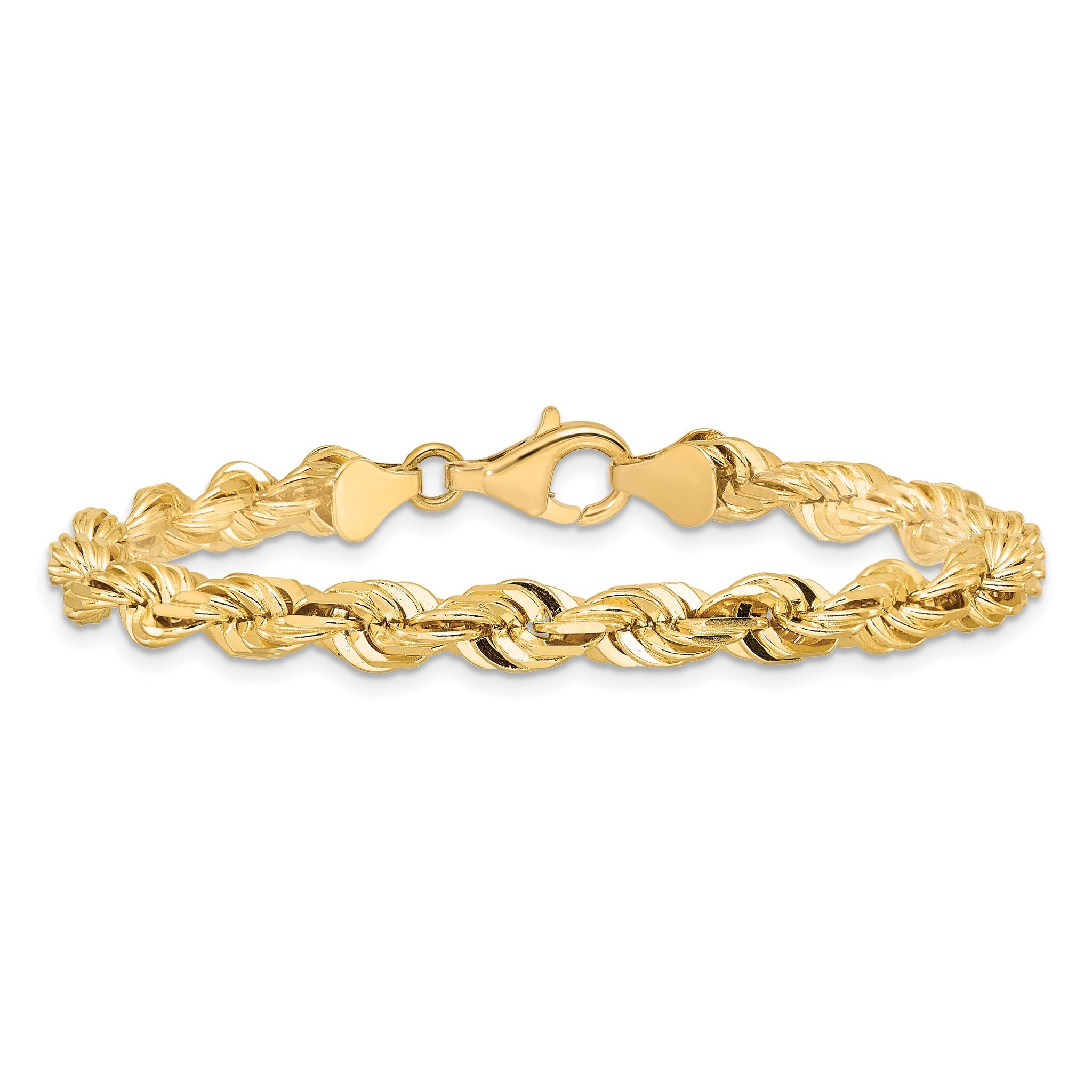 Diamond-Cut Rope Chain in 10K Yellow Gold, 5.5mm