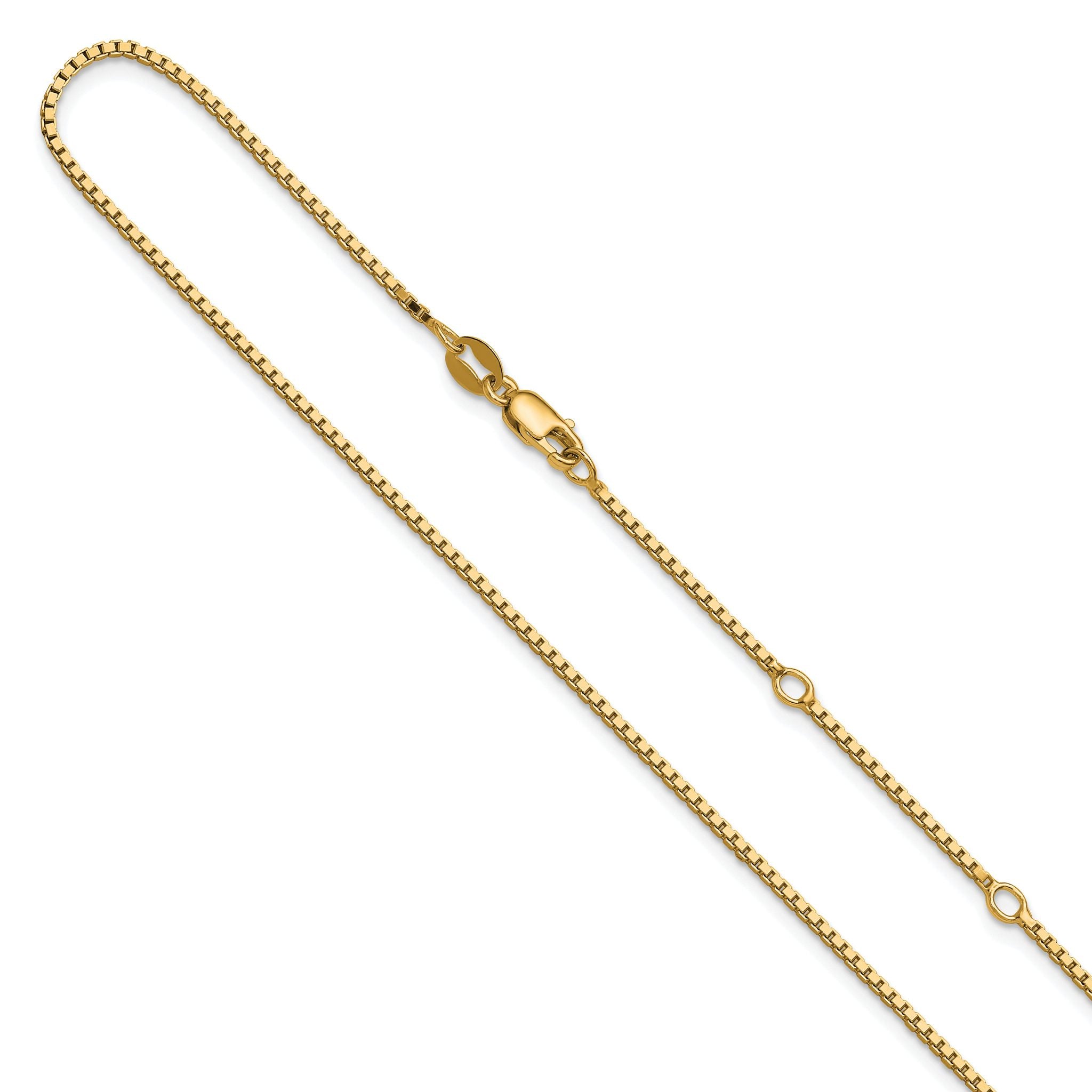 Box Chain in Gold-Plated Sterling Silver, 1.2mm
