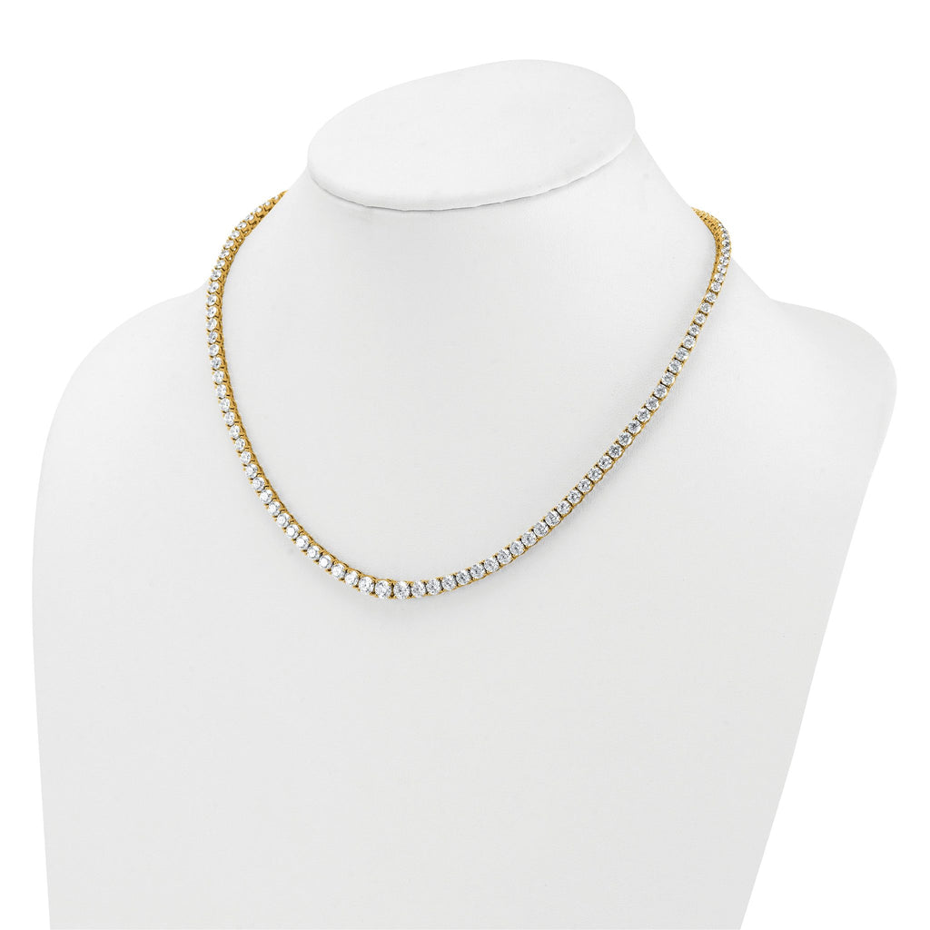 14k 18 7/8 carat Lab Grown Diamond VS/SI+ G+ Complete Round 18 inch Graduated Tennis Necklace