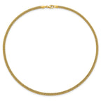 14k Polished and Diamond-cut Round Woven Wire 17 inch Necklace