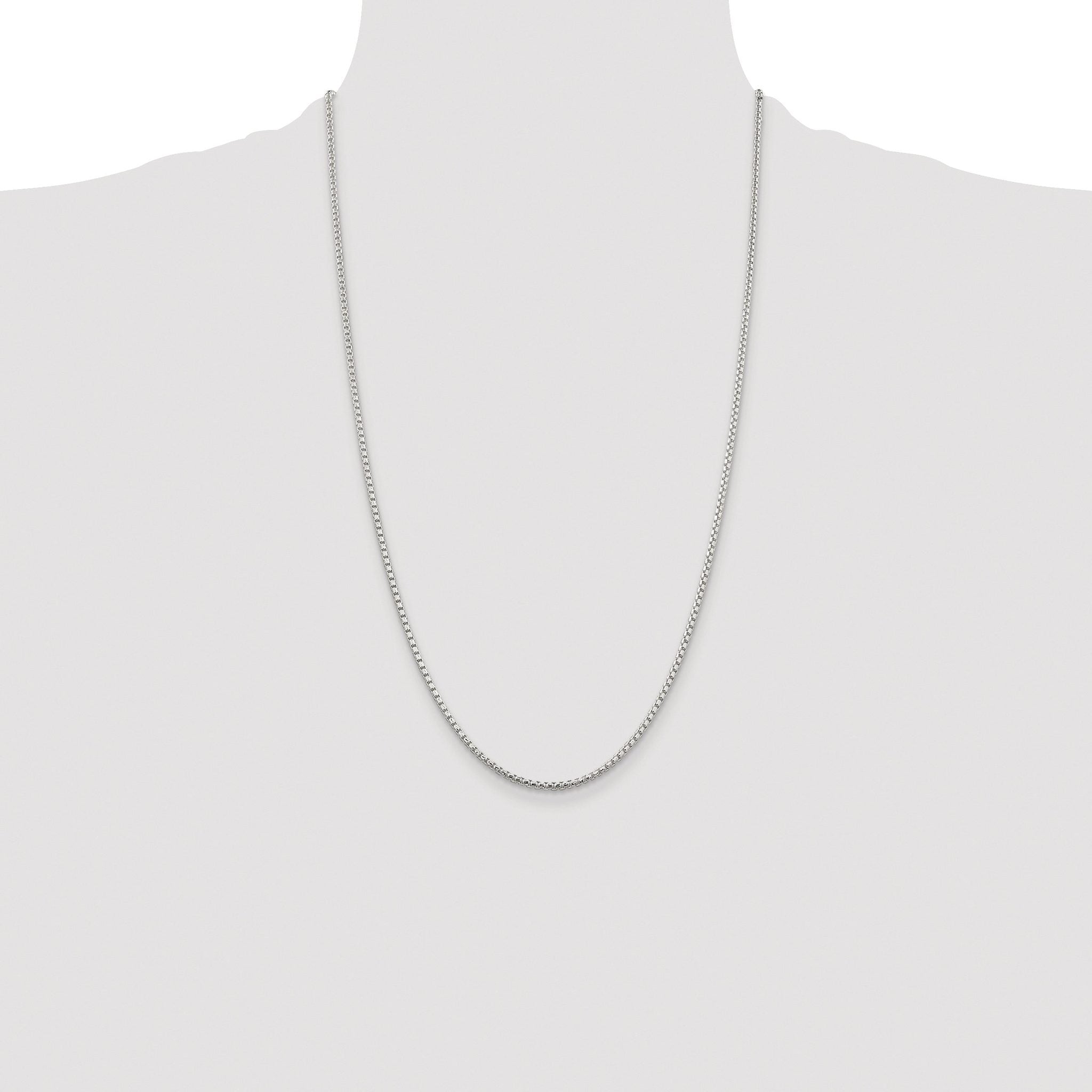 Diamond-Cut Round Box Chain Necklace in Sterling Silver