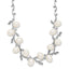 Sterling Silver Rhodium-plated 6-8mm Teardrop White Freshwater Cultured Pearl and CZ Leaf 17 inch Necklace
