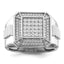 Brilliant Embers Sterling Silver Rhodium-plated 89 Stone Micro PavÃƒÂ¢Ã‚â‚¬Ã‚Å¡ CZ Polished Men's Ring