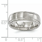 Titanium Wedding Band with Polished Brushed Finish and Engravable Elegance
