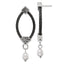 Sophia Jewelers Black Titanium & Silver Dangle Earrings with Pearl Floral Accent