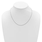 14K White Gold 1.2mm D/C Spiga 1in+1in Adjustable Chain