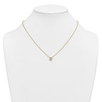 14k 1 carat Certified Lab Grown Diamond VS+ F+ Princess Complete 18 inch Bezel Set Necklace