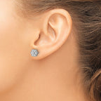 14k White Gold 1/2 carat Lab Grown Diamond VS/SI+ G+ Complete Floral Post Earrings