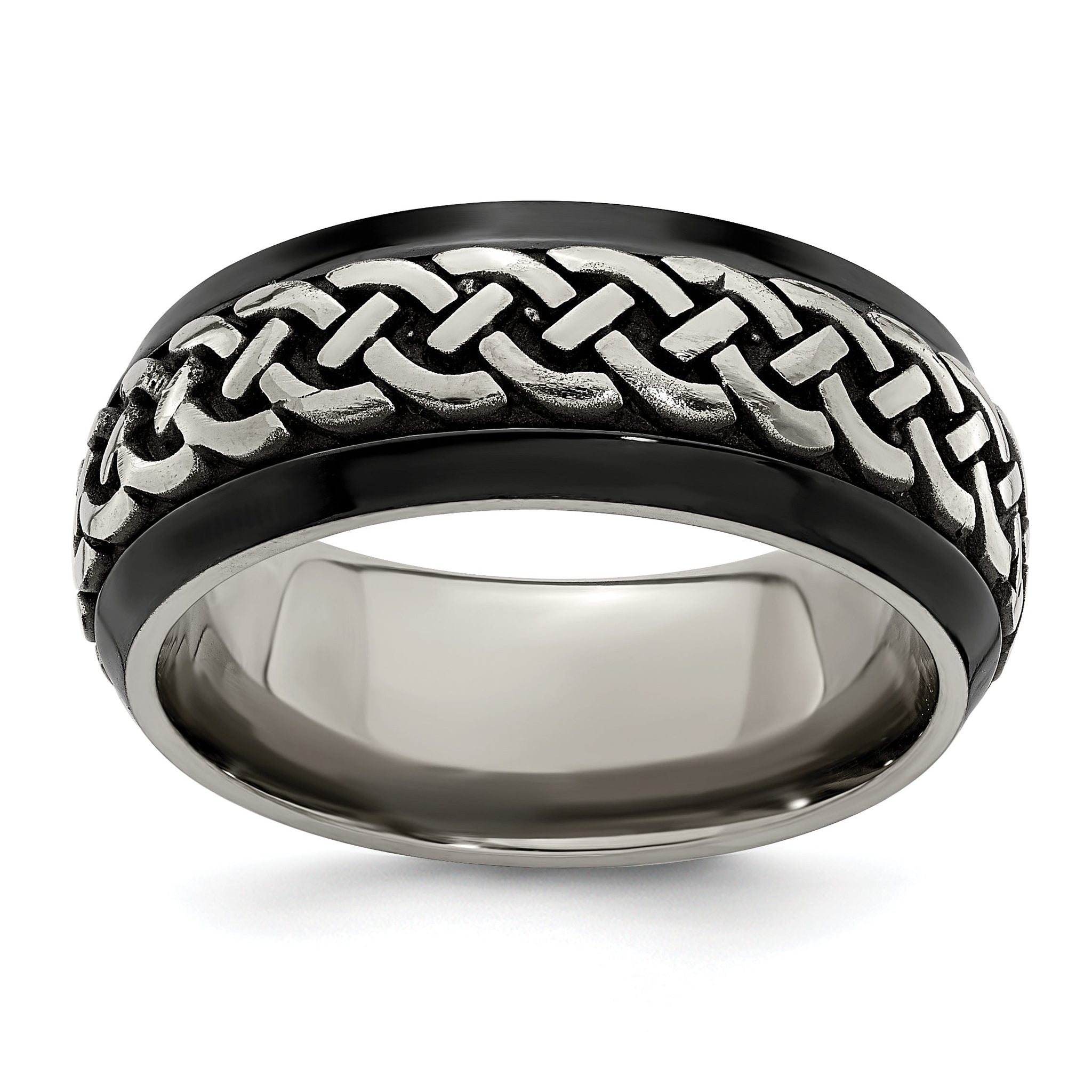 Edward Mirell Black Ti & Titanium Casted 9mm Band Main image