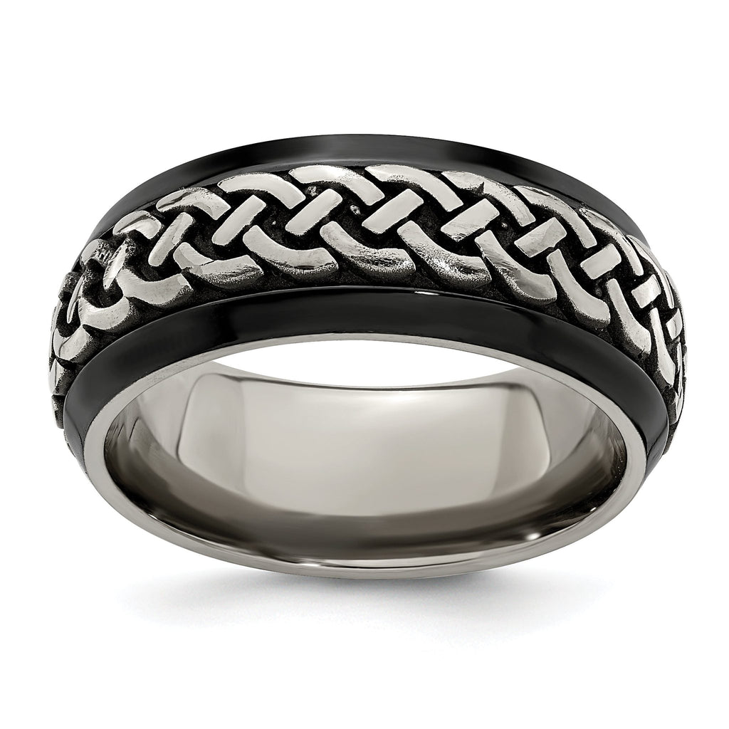 Edward Mirell Black Ti & Titanium Casted 9mm Band