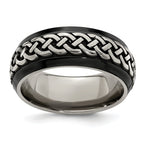 Edward Mirell Black Ti & Titanium Casted 9mm Band
