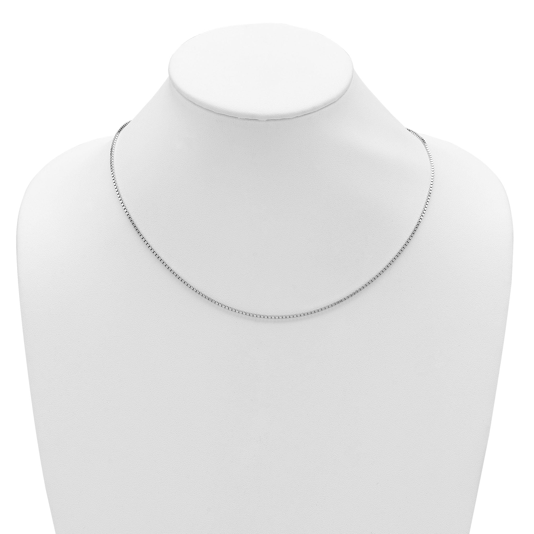 Sterling Silver RH-plated Adjustable 1.5mm Box Chain