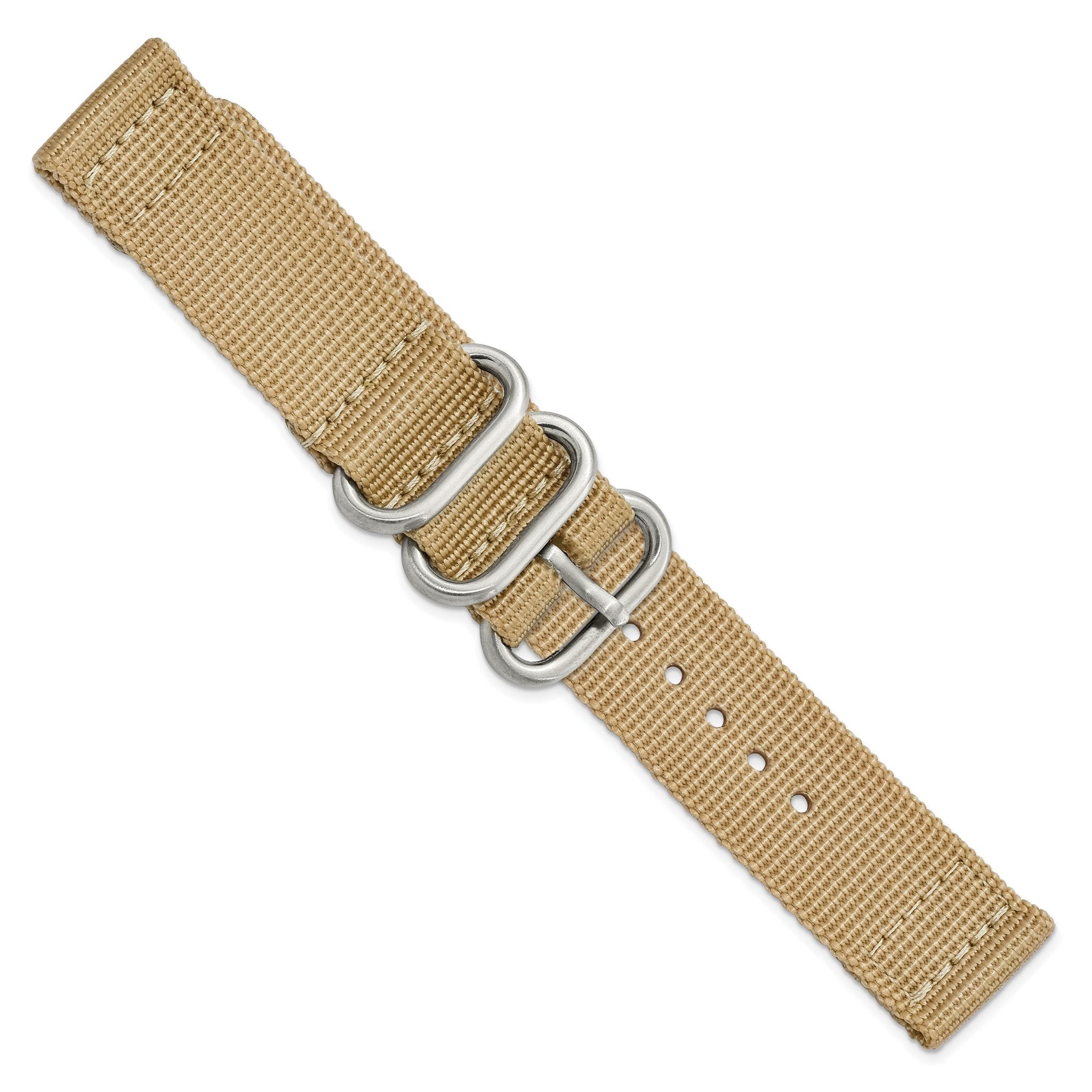 Two-Piece Ballistic Nylon Watch Band in Beige, 20mm