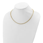 14K Polished and Diamond-cut Fancy Link Necklace