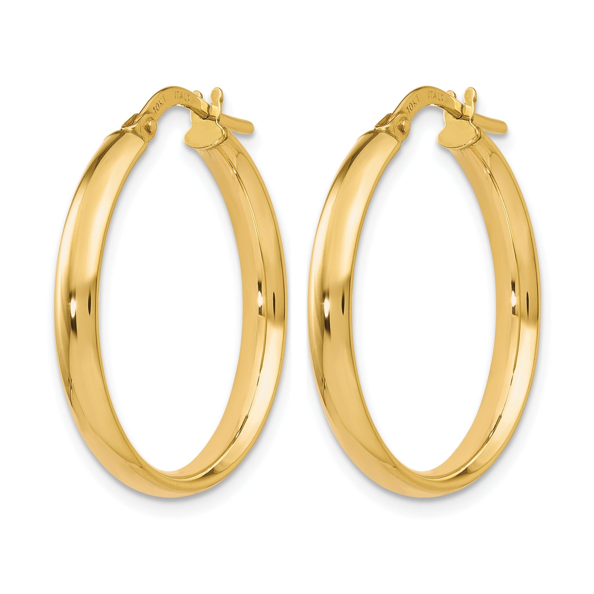 10K Gold Polished Hoop Earrings Secondary image