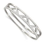 Stainless Steel Polished with Preciosa Crystal 10mm Hinged Bangle Bracelet for Women
