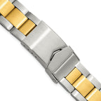 Two-Tone Oyster-Style Watch Band in Stainless Steel, 18-20mm