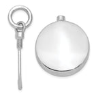 Sterling Silver 925 Ash Holder Pendant with Polished Rhodium Plating