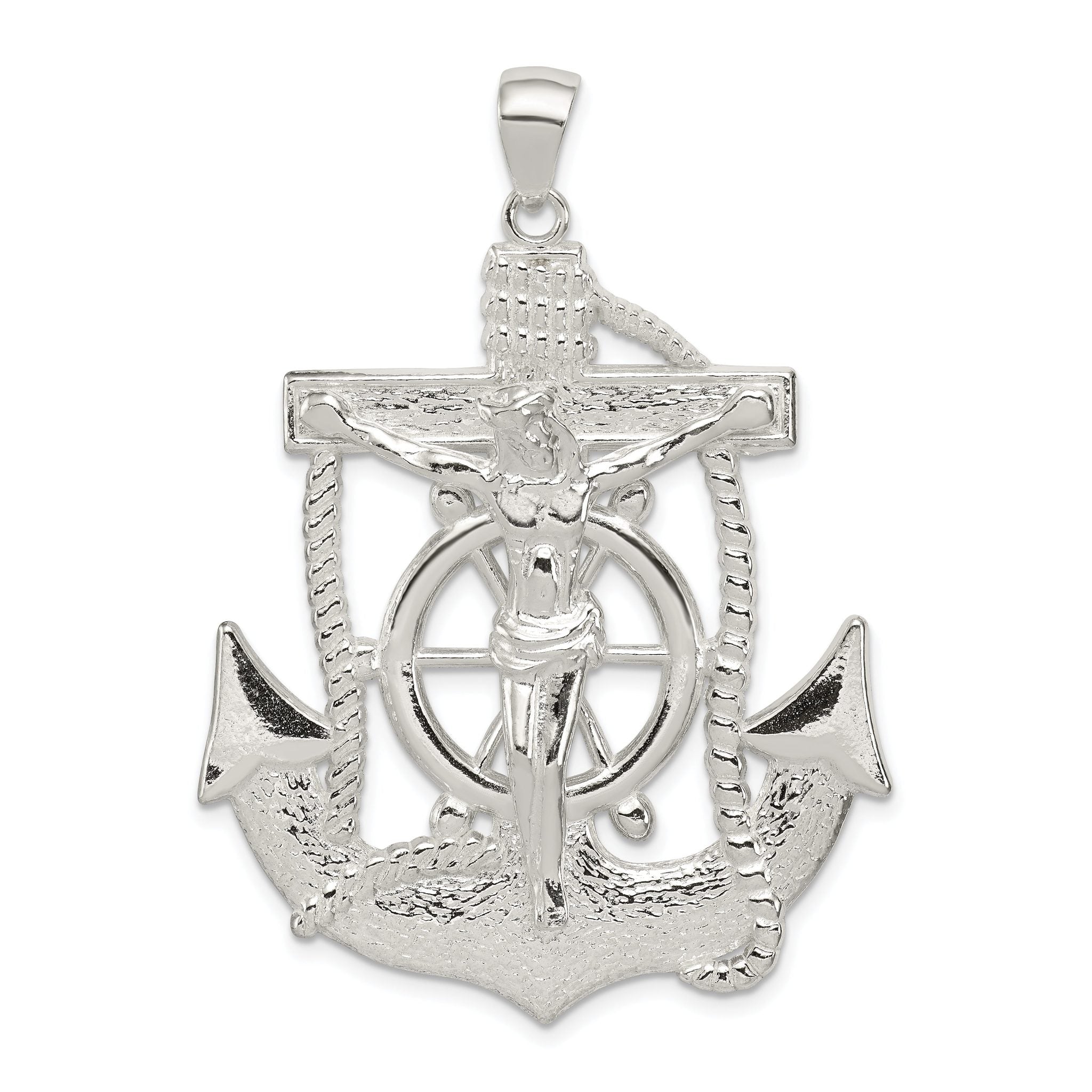 Sterling Silver Polished Mariner Cross Pendant Main image