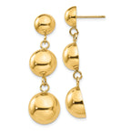 14k Polished Half Ball Dangle Earrings