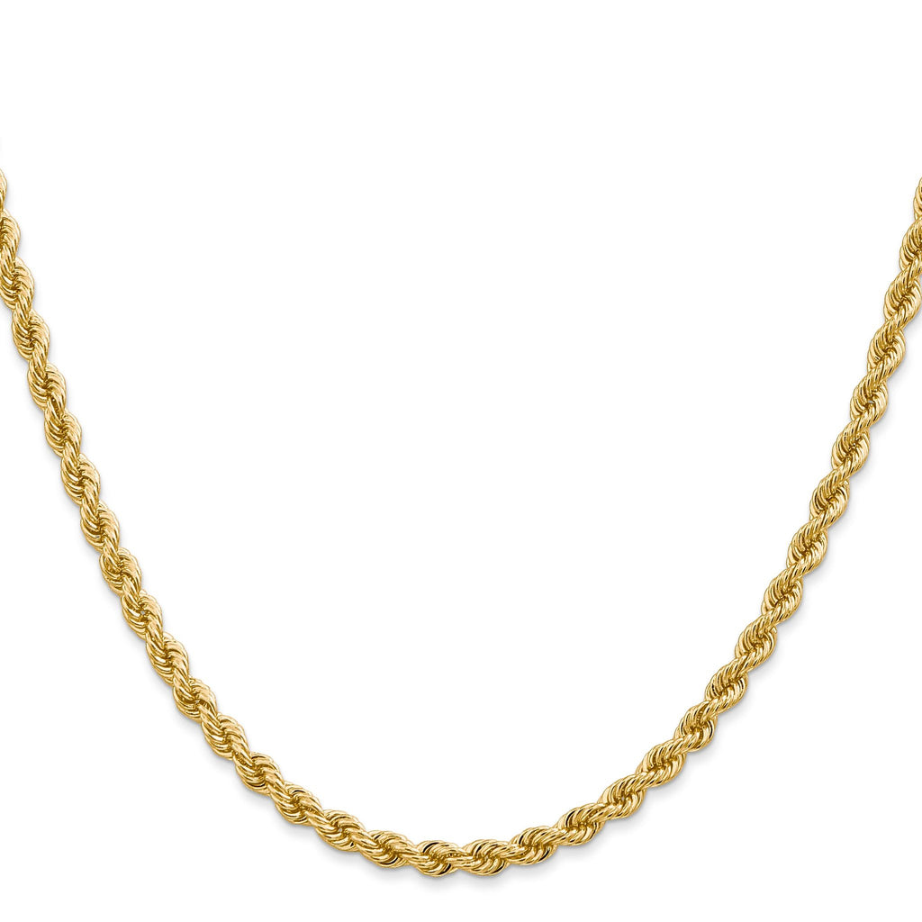 14K 7 inch 3.65mm Regular Rope with Lobster Clasp Chain